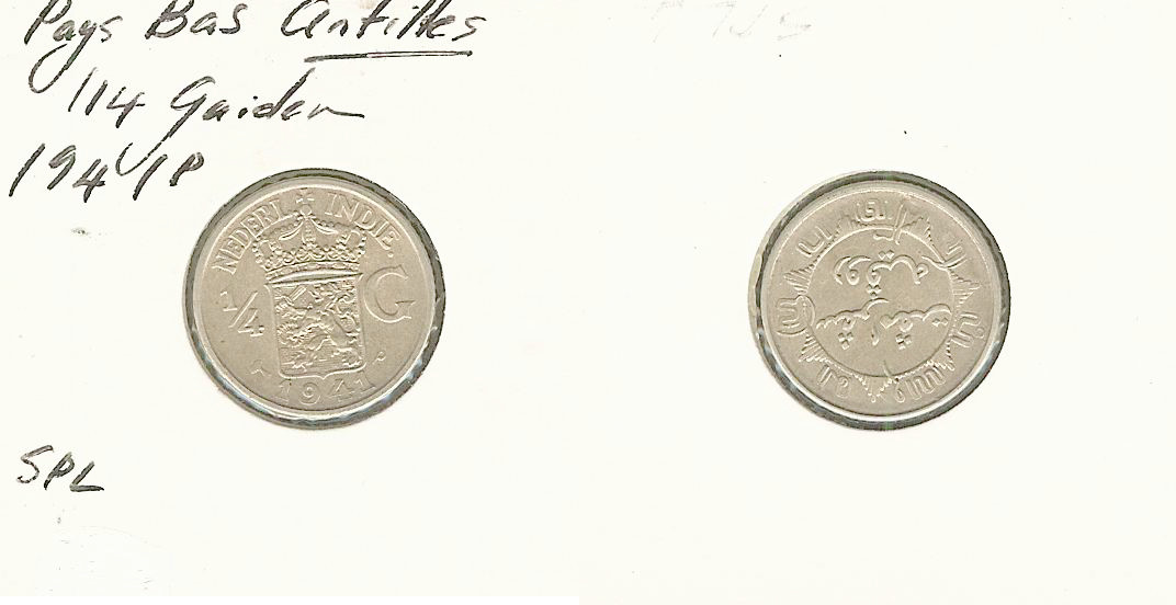 INDES NÉERLANDAISE 1/4 gulden 1941P SPL